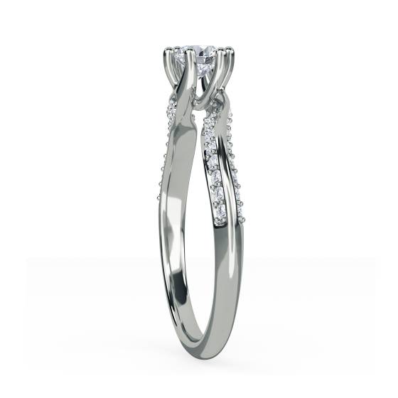 Round Shoulder Set Diamond Engagement Ring