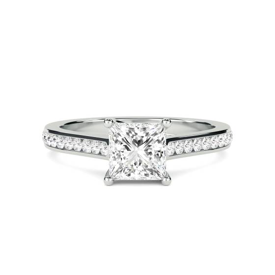 Princess Diamond Shoulder Set Ring