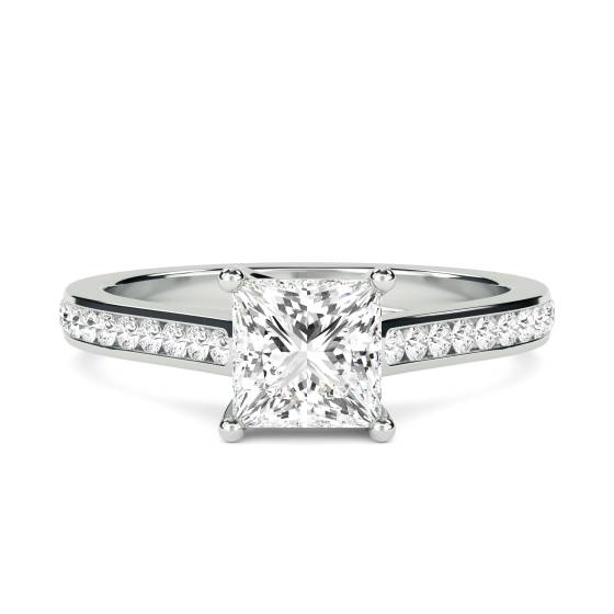 Princess Diamond Shoulder Set Ring