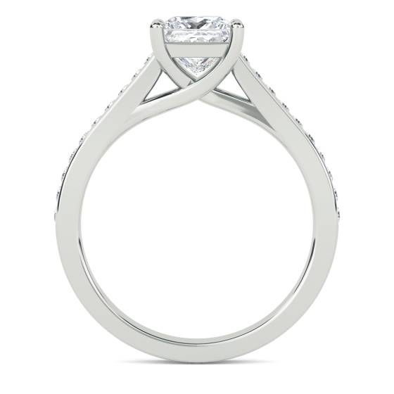 1.25ct SI2/H Princess Natural Diamond Shoulder Set Ring