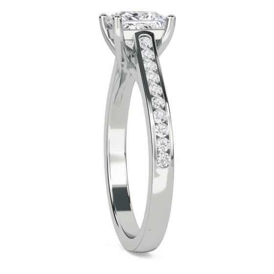 1.25ct SI2/F Princess Natural Diamond Shoulder Set Ring