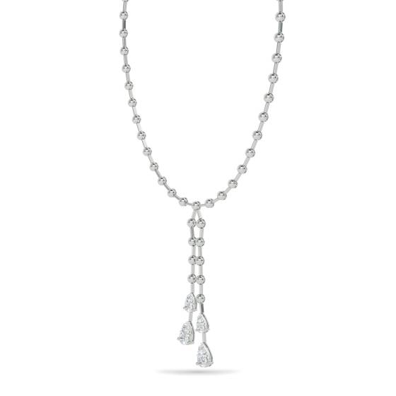 1.55ct Elegant Round Diamond Two Drop Necklace