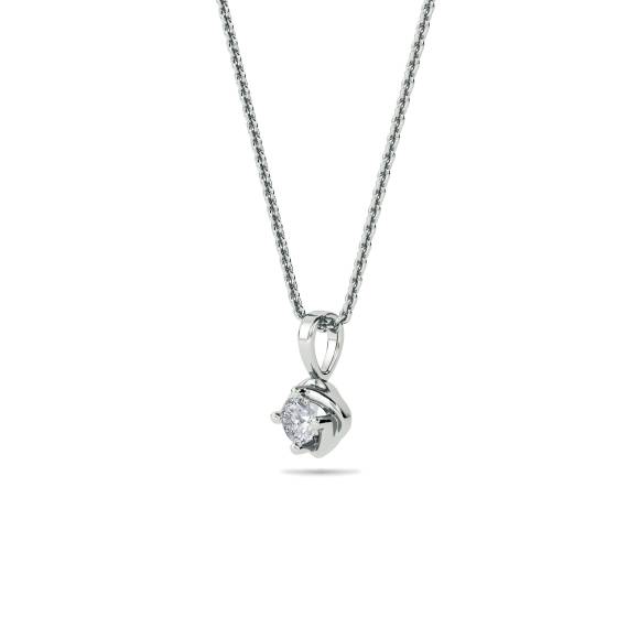 Love Knot Round Diamond Solitare Pendant