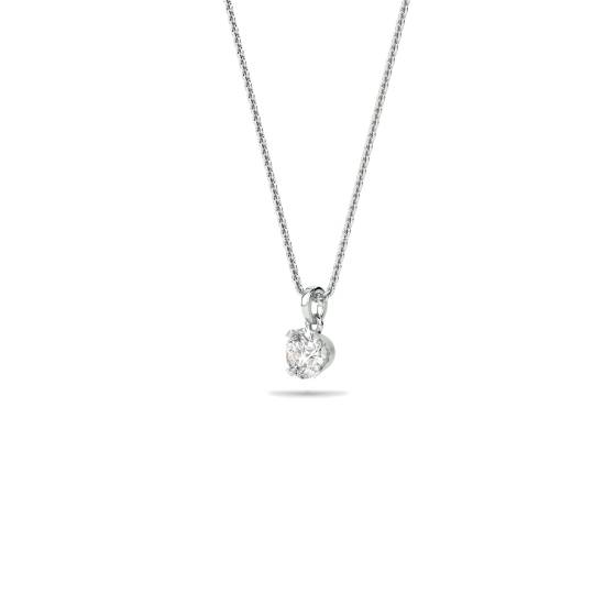 Cradle Round Diamond Solitaire Pendant