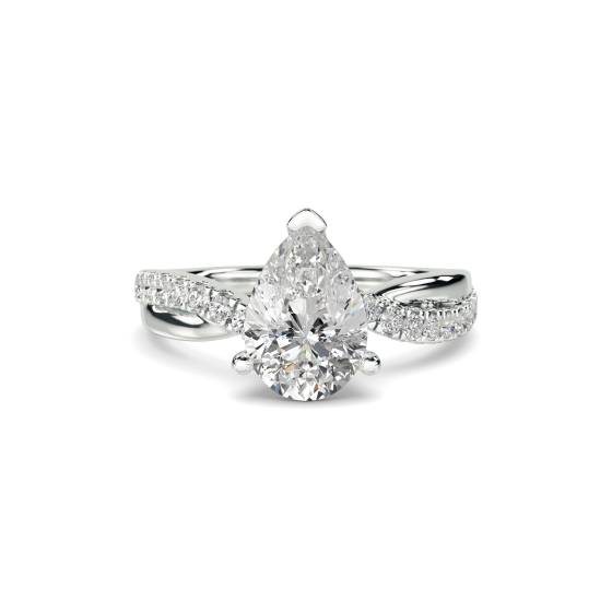 Infinity Pear & Round Diamond Engagement Ring