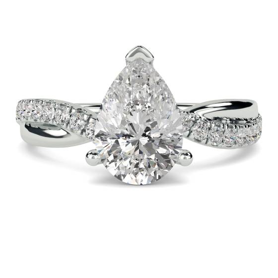 Infinity Pear & Round Diamond Engagement Ring