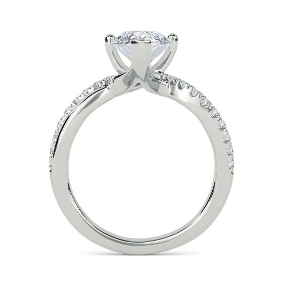Infinity Pear & Round Diamond Engagement Ring
