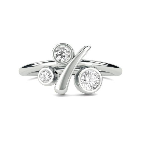 Unique Round Diamond Bezel Set Bubble Dress Ring