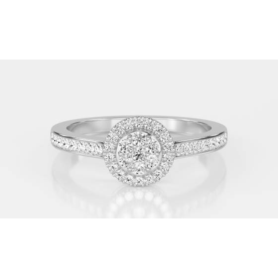 0.50ct Elegant Round Diamond Cluster Ring