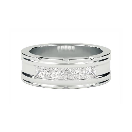 8mm Mens Princess Diamond Ring