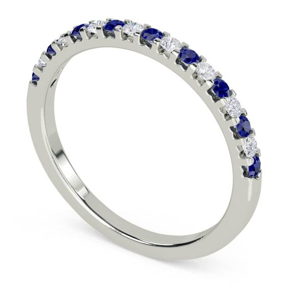 2.5mm Blue Sapphire And Diamond Eternity Ring