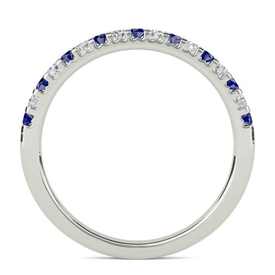 2.5mm Blue Sapphire and Diamond Eternity Ring