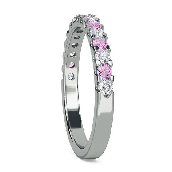 2.5mm Pink Sapphire And Diamond Eternity Ring