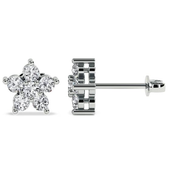 Round Diamond Cluster Earrings