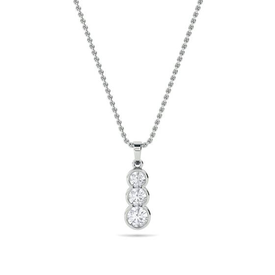 Elegant Round Diamond Trilogy Pendant