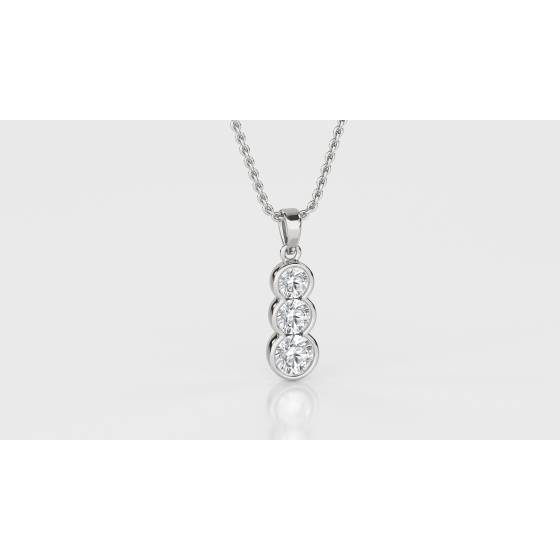 Elegant Round Diamond Trilogy Pendant