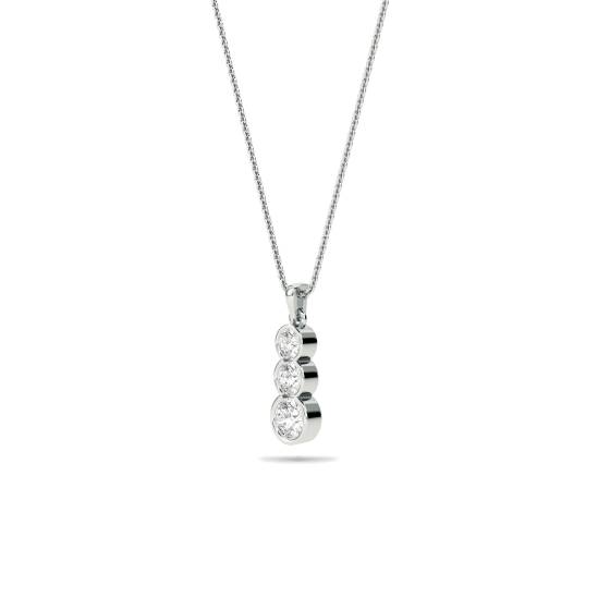 Elegant Round Diamond Trilogy Pendant