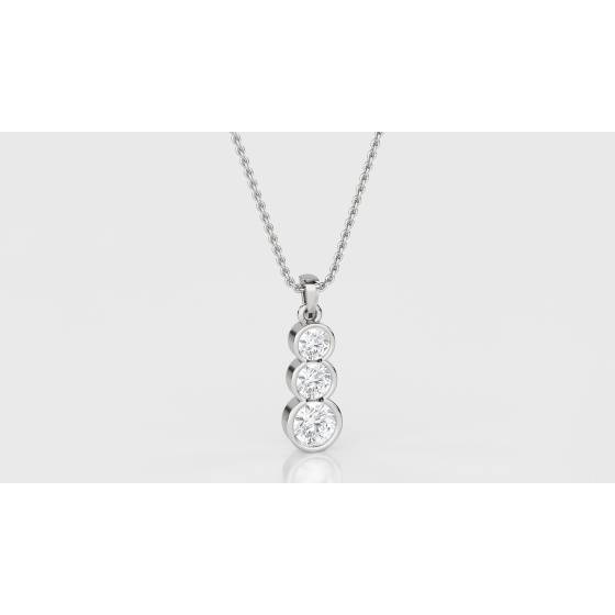 Elegant Round Diamond Trilogy Pendant