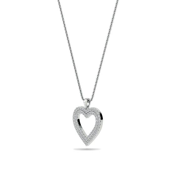 Classic Round Diamond Heart Pendant