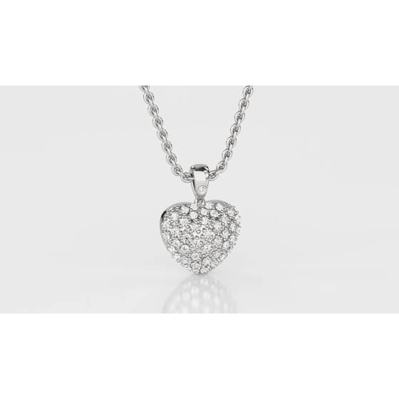 0.20ct Classic Round Diamond Heart Pendant