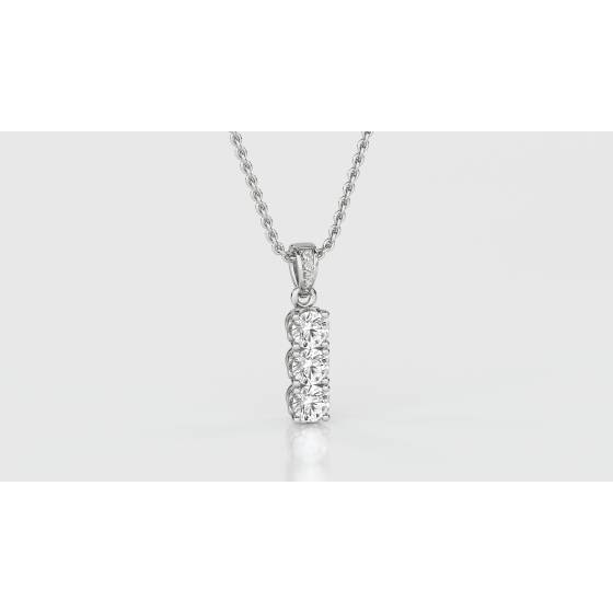 Elegant Round Diamond Trilogy Pendant