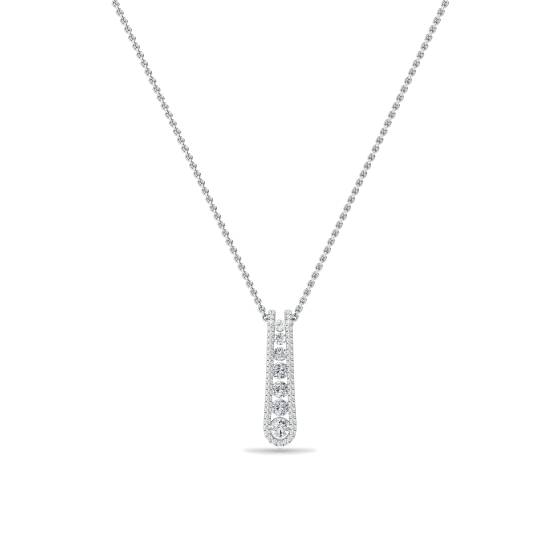 Elegant Round Diamond Journey Pendant