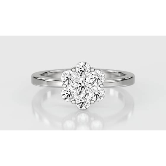 0.40ct Elegant Round Diamond Cluster Ring