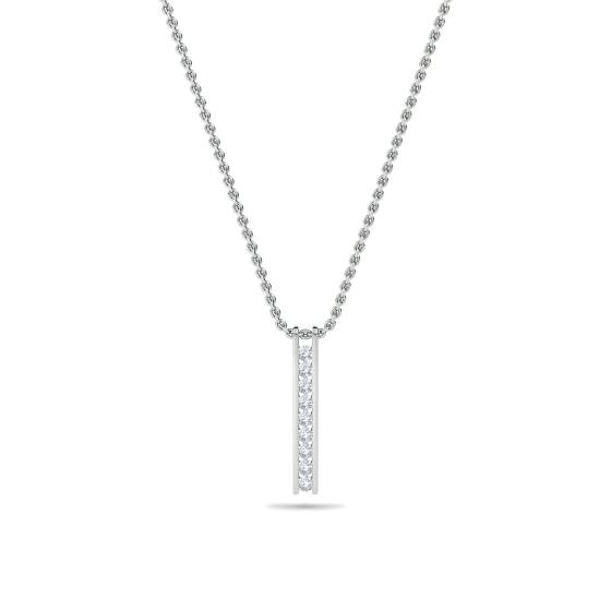 Round Diamond Drop Pendant