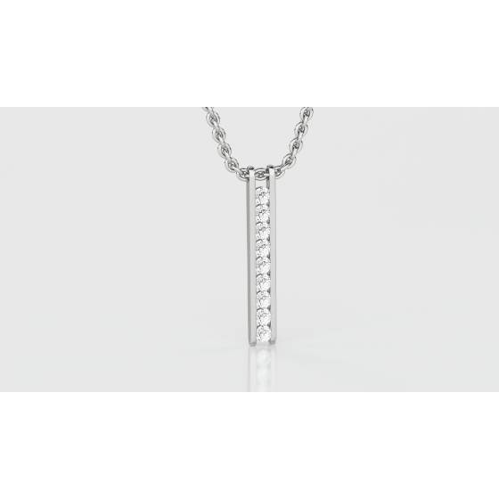 Round Diamond Drop Pendant