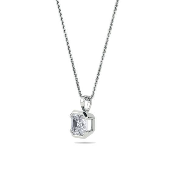 Asscher Diamond Solitaire Pendant