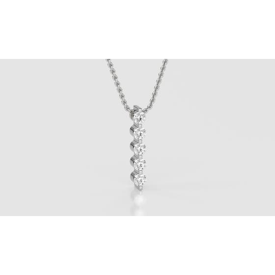 Round Diamond 5 Stone Pendant