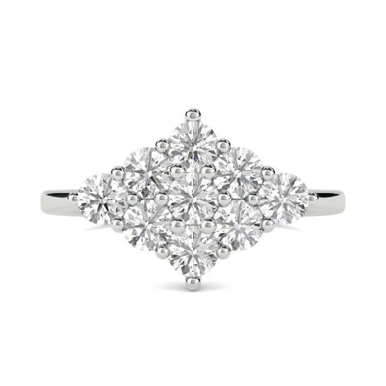 Round Diamond Cluster Ring