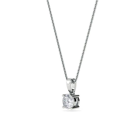 Traditional Round Diamond Solitaire Pendant