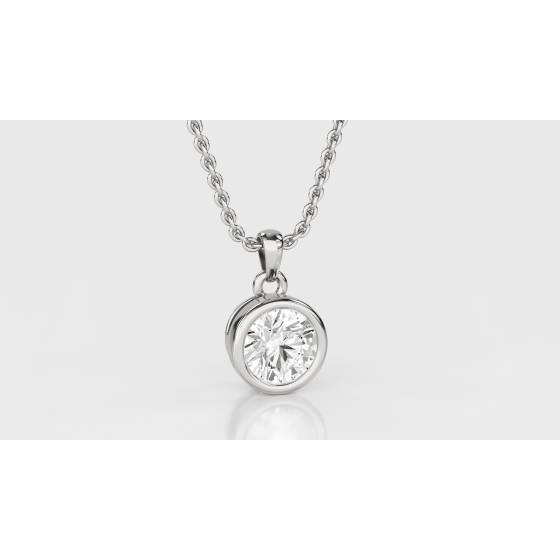 Classic Round Diamond Solitaire Pendant