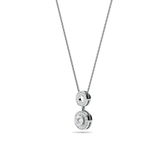 Round Diamond Single Halo Pendant