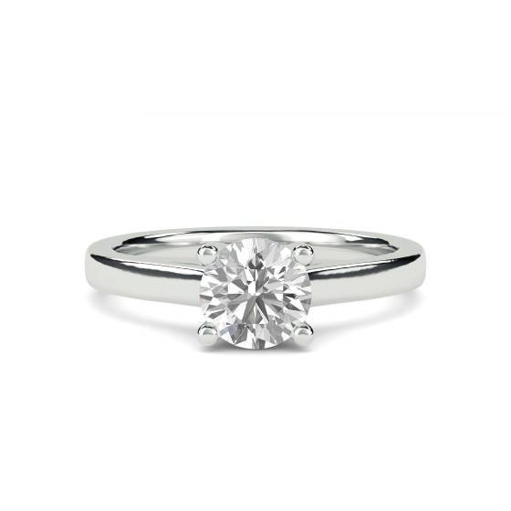 Unique Crossover Round Diamond Engagement Ring