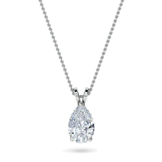 Pear Diamond Halo Pendant