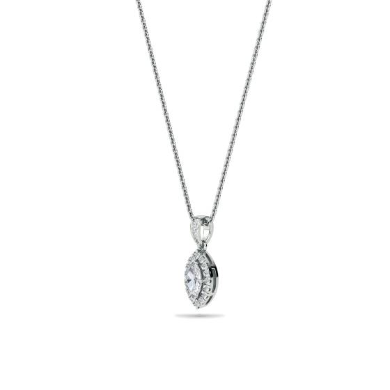 Marquise Diamond Single Halo Pendant