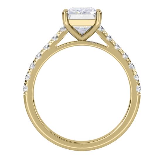 Emerald Diamond Shoulder Set Ring