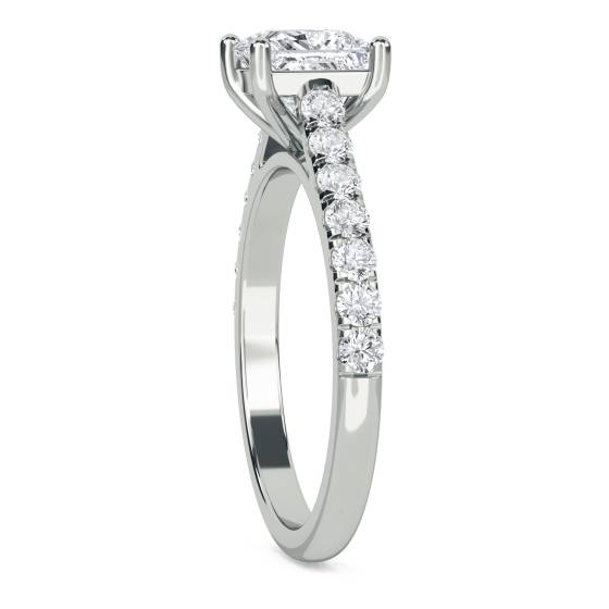 Princess Diamond Shoulder Set Ring