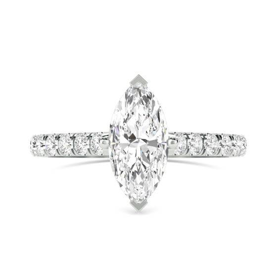 Marquise Diamond Shoulder Set Ring