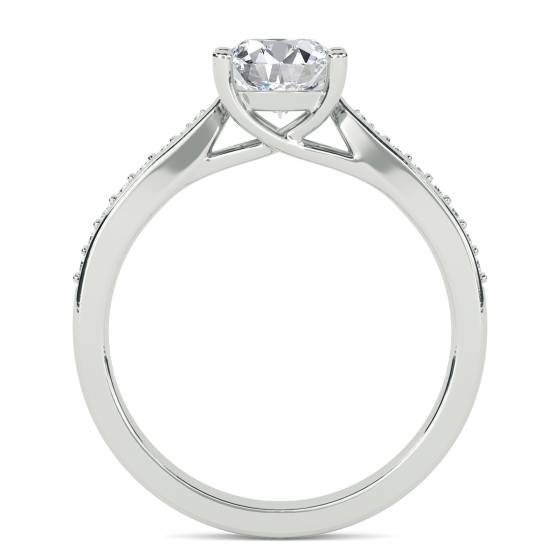 Round Diamond Shoulder Set Ring
