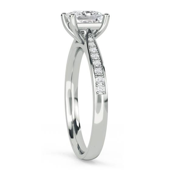 Princess Diamond Shoulder Set Ring