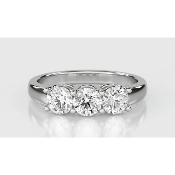 Traditional Round Diamond Trilogy Ring