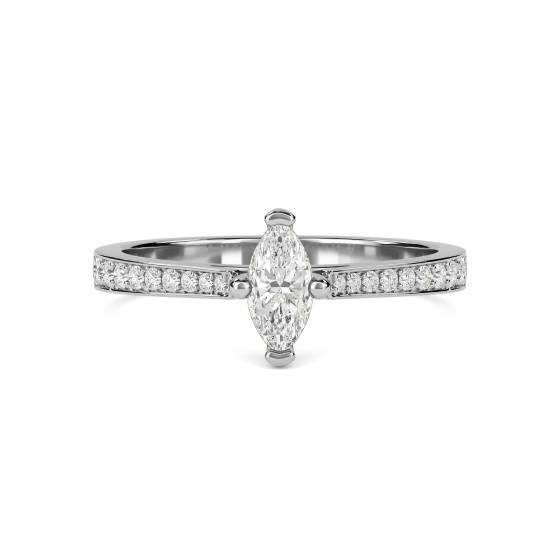 Marquise Diamond Shoulder Set Ring