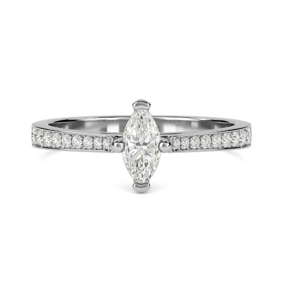 Marquise Diamond Shoulder Set Ring