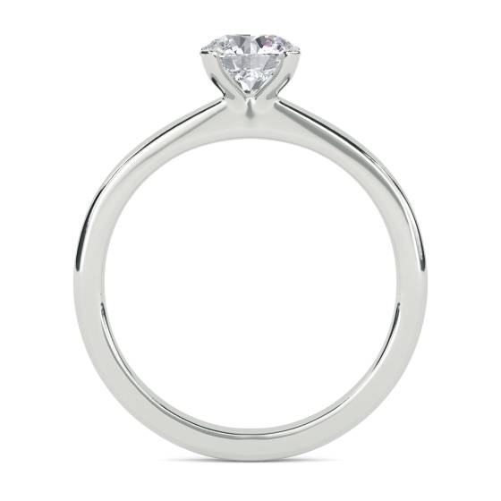 Knife Edge Round Diamond Engagement Ring