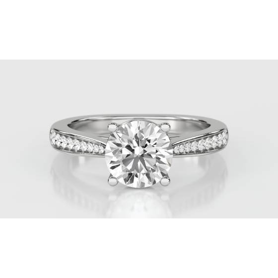 Round Diamond Shoulder Set Ring