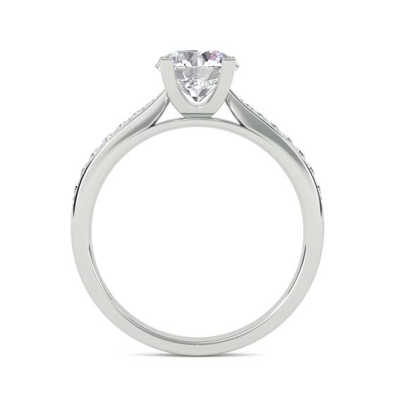 Round Shoulder Set Diamond Engagement Ring