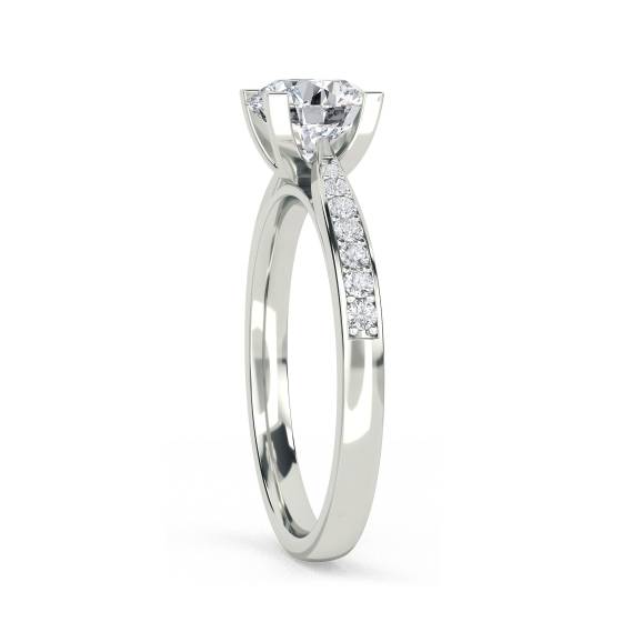 Round Shoulder Set Diamond Engagement Ring